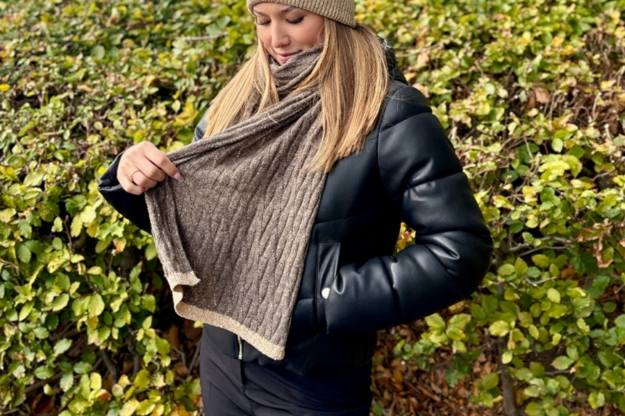 JOHANNA LONG CABLE SCARF LUREX BC 17160053